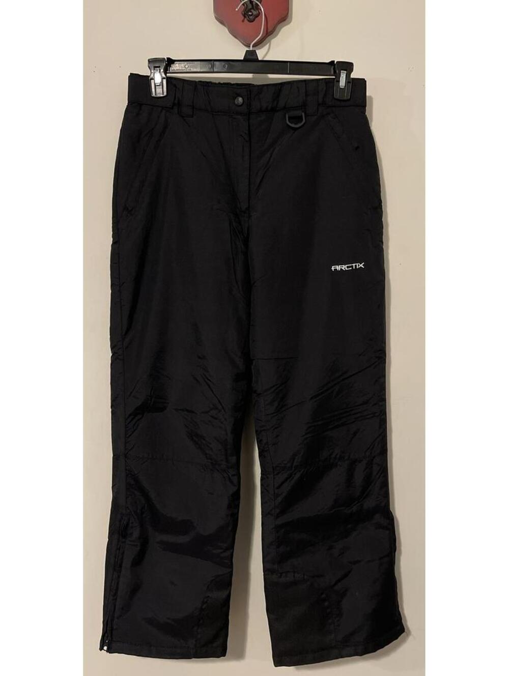Arctix Womens Medium Black Elastic-Waist Adjustable Thick Snow Zip Pants! A4429